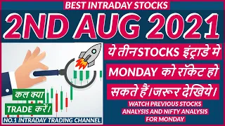 BEST INTRADAY STOCKS FOR 2 AUGUST 2021 | INTRADAY TRADING SOLUTION | INTRADAY TRADING STRATEGY