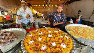 40Kg Halwa and 3Ft Giant Paratha Making at Taj Bagh|Unique Indian Street Food|