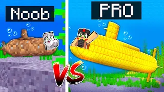 Batalla de Construcción de SUBMARINO de NOOB vs PRO! ⚓ INVICTOR vs ACENIX