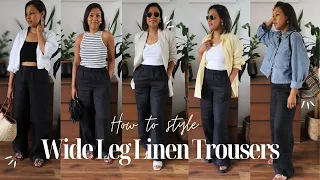 How To Style Wide Leg Linen Trousers/Pants | Styling Linen Trousers/Pants | Wide Linen Pant Outfits