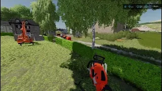 Starting my friends garden (project)/making woodchips/cutting down trees |Public Work |Fs22 |Ps4