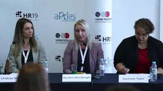 SDF's Kirsten Horsburgh at Harm Reduction International 2019 in Portugal