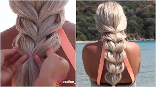 Super EASY Pull-Through Braid Ponytail #shorts