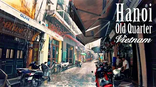 Hanoi Old Quarter, lost in the heavy rain（Hà Nội）☔️ 4K Binaural Vietnam Sounds