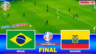 BRAZIL vs ECUADOR - Final Copa America 2024 | Full Match All Goals | PES Gameplay PC