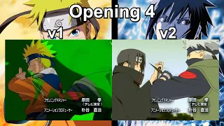 Naruto - Opening 4 Comparison - Versions 1-2 (HD - 60 fps)