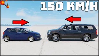 CADILLAC vs VW POLO! 150 Km/H CRASH TEST! - BeamNg Drive