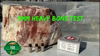 9mm Underwood 147gr +P Hard Cast Heavy Bone Test