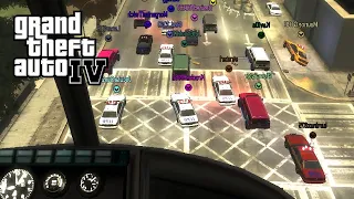 Pursuing a police chase with a helicopter in GTA IV Online - Funny Moments