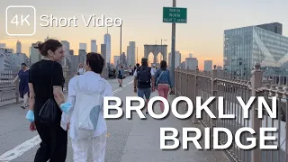 NEW YORK CITY Walking Tour [4K] - BROOKLYN BRIDGE Sunset (Short Video)