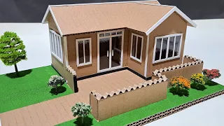 KERAJINAN MEMBUAT MINIATUR RUMAH DARI KARDUS #104 RUMAH SEDERHANA