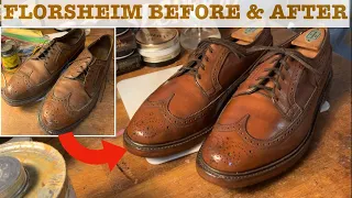 1982 Florsheim Imperial 93602 Before & After with Heels