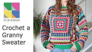 Crochet Granny Square Sweater Tutorial