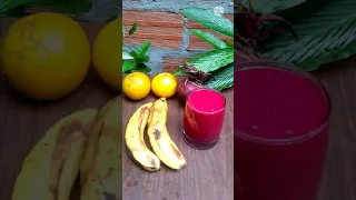 Batido de remolacha, banano, naranja y avena/ jugo de remolacha para cuidar el corazón/