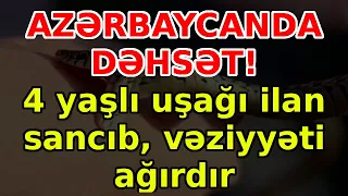 AZƏRBAYCANDA DƏHSƏT! 4 yaşlı uşağı ilan sancıb, vəziyyəti ağırdır, əsas xəbərlər son xeberler