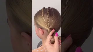 Twist braids into bun! 🧡 #bunhairstyle #kidshairstyle #kidshairstylesforgirls #hairtutorial