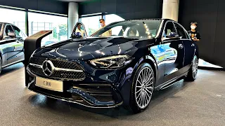 New 2022 Mercedes-Benz C300 AMG Line Blue Color | The C-Class (W206) exterior and interior details