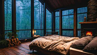 Improve Insomnia in 2 Minutes with Powerful Rainstorm & Fierce Thunder on Window in Forest at Night