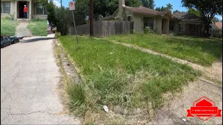 Homeowner COULDN’T Finish CUTTING Her Yard, So We Cut It For Her(big transformation)