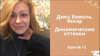 Фортепиано для начинающих | Знаки альтерации: диез,бемоль,бекар. Динамические оттенки | Урок 13