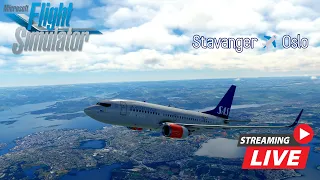 Scandinavian flight -Norway- | Stavanger - Oslo | ENZV - ENGM | SAS PMDG B737-700 | MSFS 2020