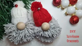 DIY Yarn Gnome Christmas Ornament