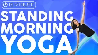 15 minute Morning Yoga Routine | Standing Hands Free Flow