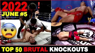 Top 50 MUAYTHAI•MMA•KICK•BOXING•KUN KHMER Knockouts👉JUNE 2022 #5