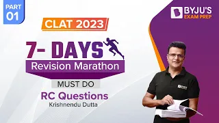 RC Marathon | CLAT 2023 Revision Marathon | Must Do RC Questions for CLAT Exam | Part 1