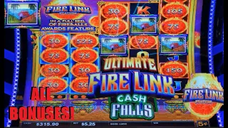 WON every Bonus feature on Ultimate Fire Link Cash falls slot! Fireballs, jackpots, Free Games!