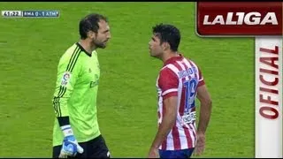 Diego Costa y Diego López se encaran tras una ocasión del Atlético de Madrid