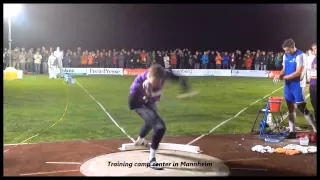 David Storl (GER) , 21.18m in the Thum throwing meeting Thum / Germany.