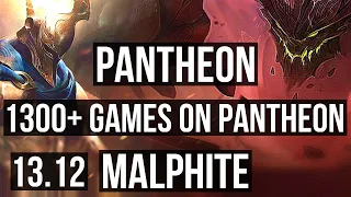 PANTHEON vs MALPHITE (TOP) | 5/0/1, 1300+ games, 1.5M mastery | EUW Master | 13.12