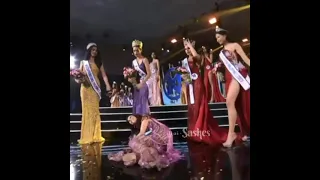 FIRST WALK AND FIRST FALL - NEWLY CROWNED MISS WORLD PHILIPPINES TRACY PEREZ