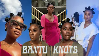 How To | Bantu Knots Tutorial on Natural Hair (Protective Style with Braiding Hair)