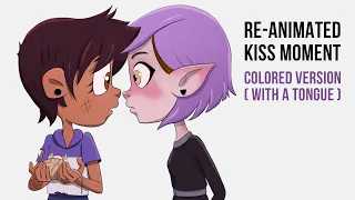 Lumity COLORED fan animation (the owl house), Luz and Amity kiss. Attention, version with a tongue