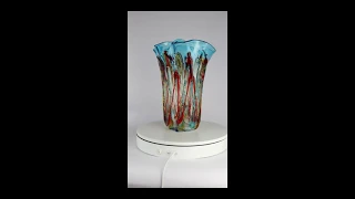 Original Murano Glass handmade Light Blue Filante Vase