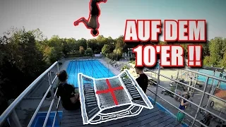 Trampolin auf dem Sprungturm!! SPLASHDIVING Show im Waldbad