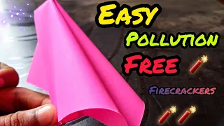 How to make pollution free firecrackers 🧨!! paper se pataka kaise banaye!! origami crackers at home/