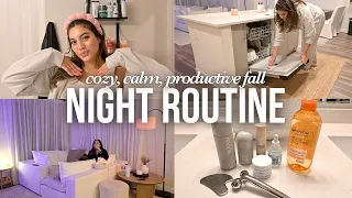 FALL NIGHT ROUTINE | cozy & calm evening at home routine: dinner, cleaning, self-care, movie night