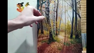 Volume and light in a painting|how to draw an autumn landscape #painting #art #lessons