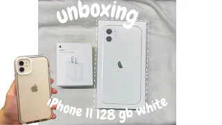 iphone 11 unboxing in 2022 (128gb, white) 🤍 + accessories | Philippines 🇵🇭