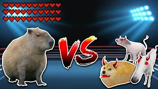 Giant Capybara vs All Demon Dogs! Meme battle. Part 2