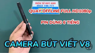 Hướng dẫn sử dụng bút camera v8 chi tiết , Camera nguỵ trang bút viết v8 quay offline full hd1080p