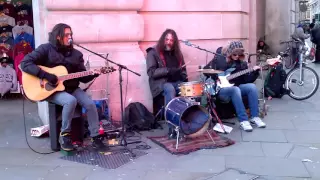 London street band Funfiction play Imagine (John Lennon)