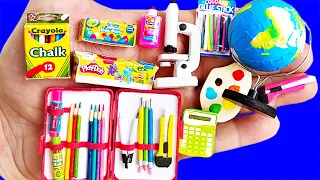 48 DIY MINIATURE SCHOOL SUPPLIES AND MINIATURE STATIONERY FOR BARBIE DOLLHOUSE