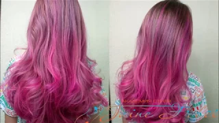 Креативное окрашивание волос в розовых тонах
