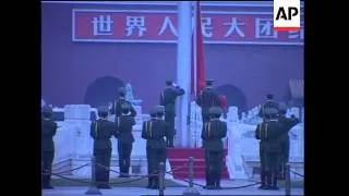 Flag raising ceremony at Tiananmen Square