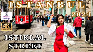 ISTANBUL CITY CENTER WALKING TOUR | ISTIKLAL STREET TO TAKSIM SQUARE | MAY 2024  UHD 4K 60FPS