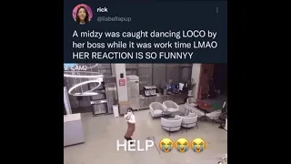 A Midzy was Caught Dancing LOCO by her Boss while it was Work time LMAO Her Boss and her Reaction 😂😂